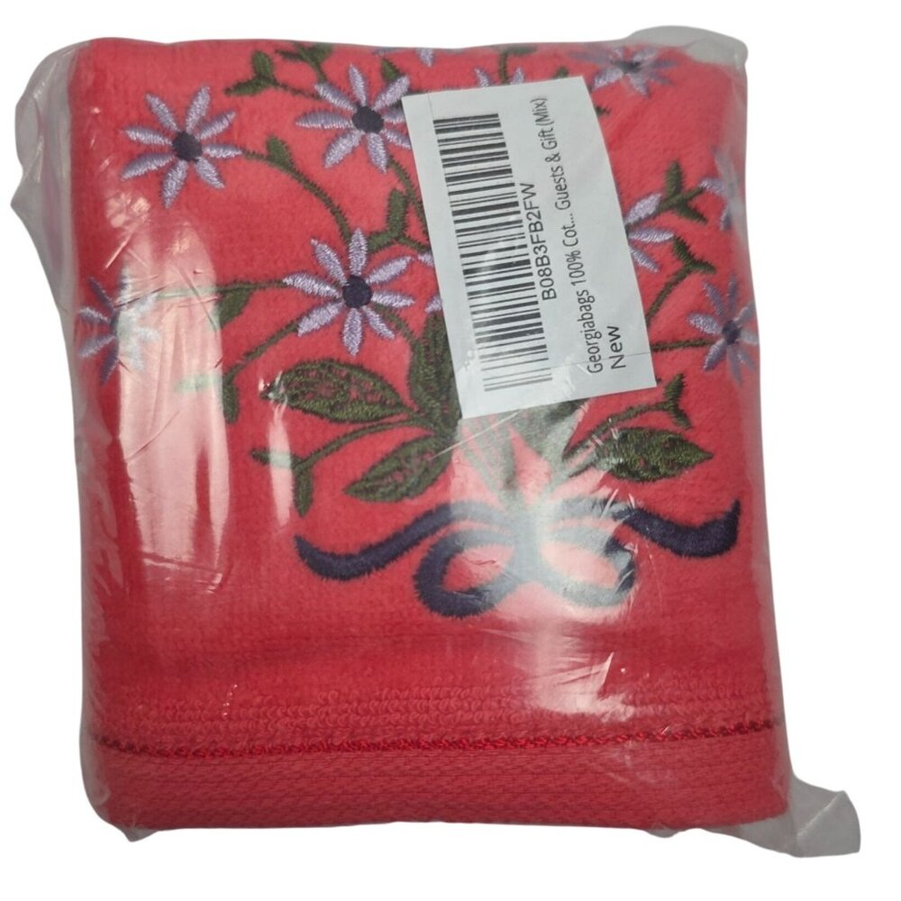Georgiabags 100% Cotton Embroidered Hand Towels Set Of 3 NIP